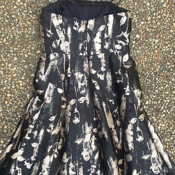 Carmen Marc Valvo black and tan strapless formal evening gown sz 8 - Picture 5 of 8